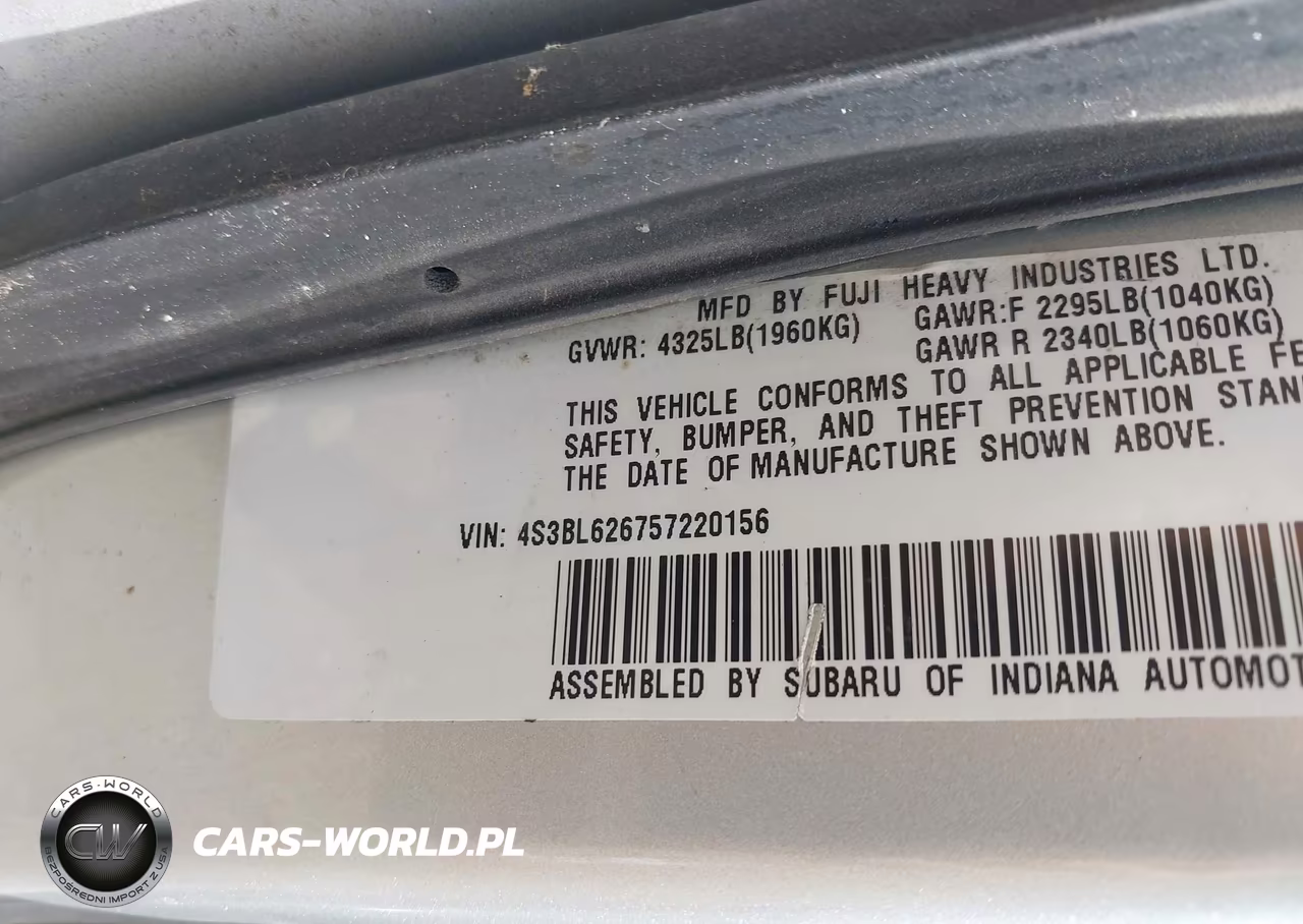 2005 Subaru Legacy 2.5I Limited VIN:4S3BL626757220156 - 9