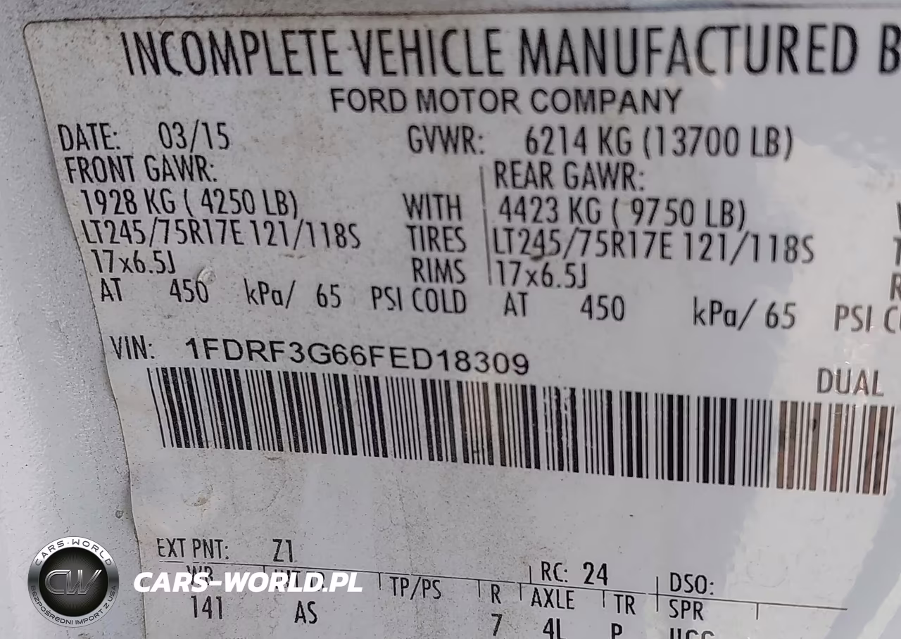 2015 Ford F-350 Chassis Xl-Xlt VIN:1FDRF3G66FED18309 - 8