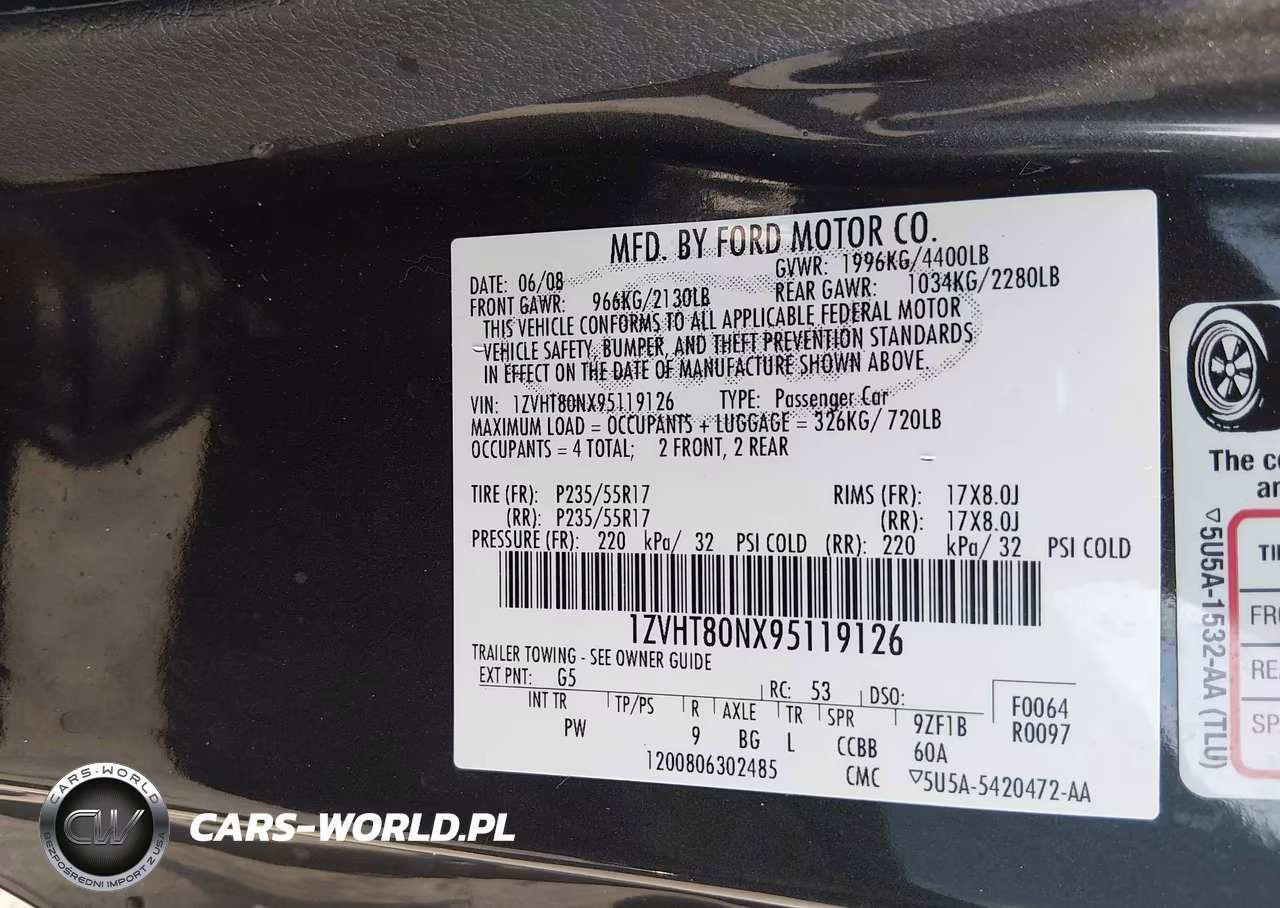 2009 Ford Mustang V6-V6 Premium VIN:1ZVHT80NX95119126 - 9