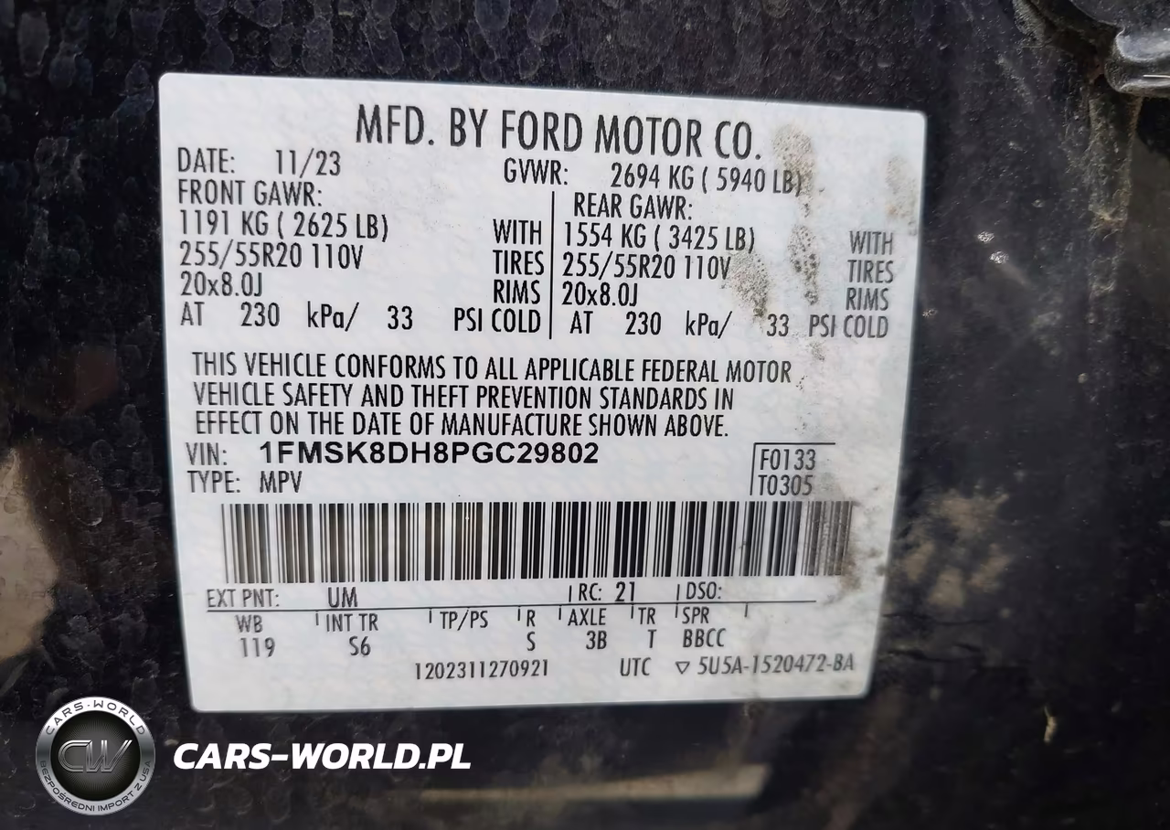 2023 Ford Explorer Xlt VIN:1FMSK8DH8PGC29802 - 9