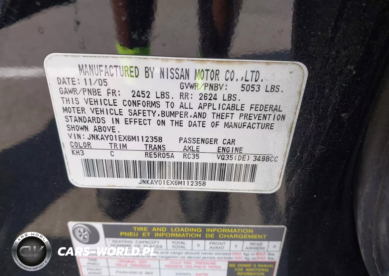 2006 Infiniti M35 VIN:JNKAY01EX6M112358 - 9