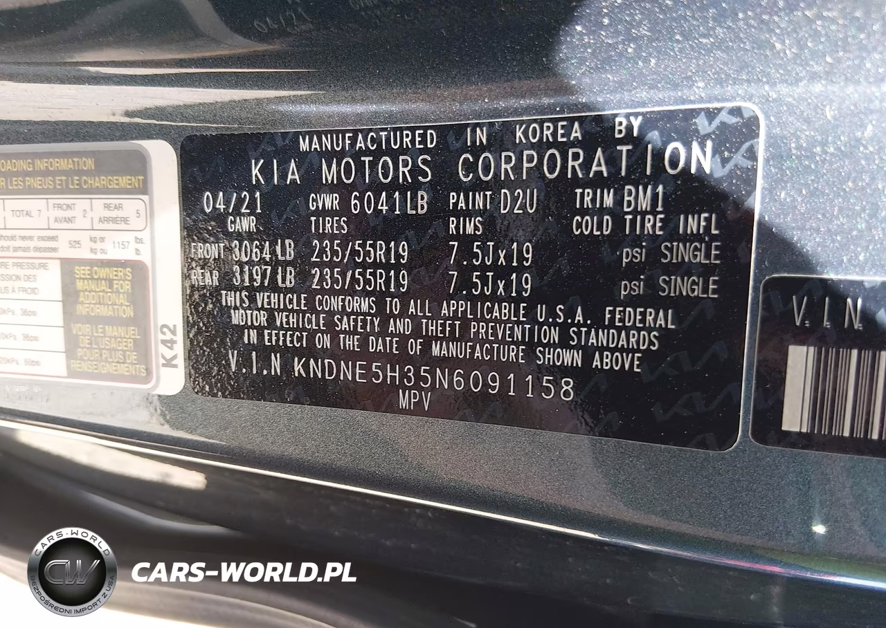 2022 Kia Carnival Mpv Sx Prestige VIN:KNDNE5H35N6091158 - 9