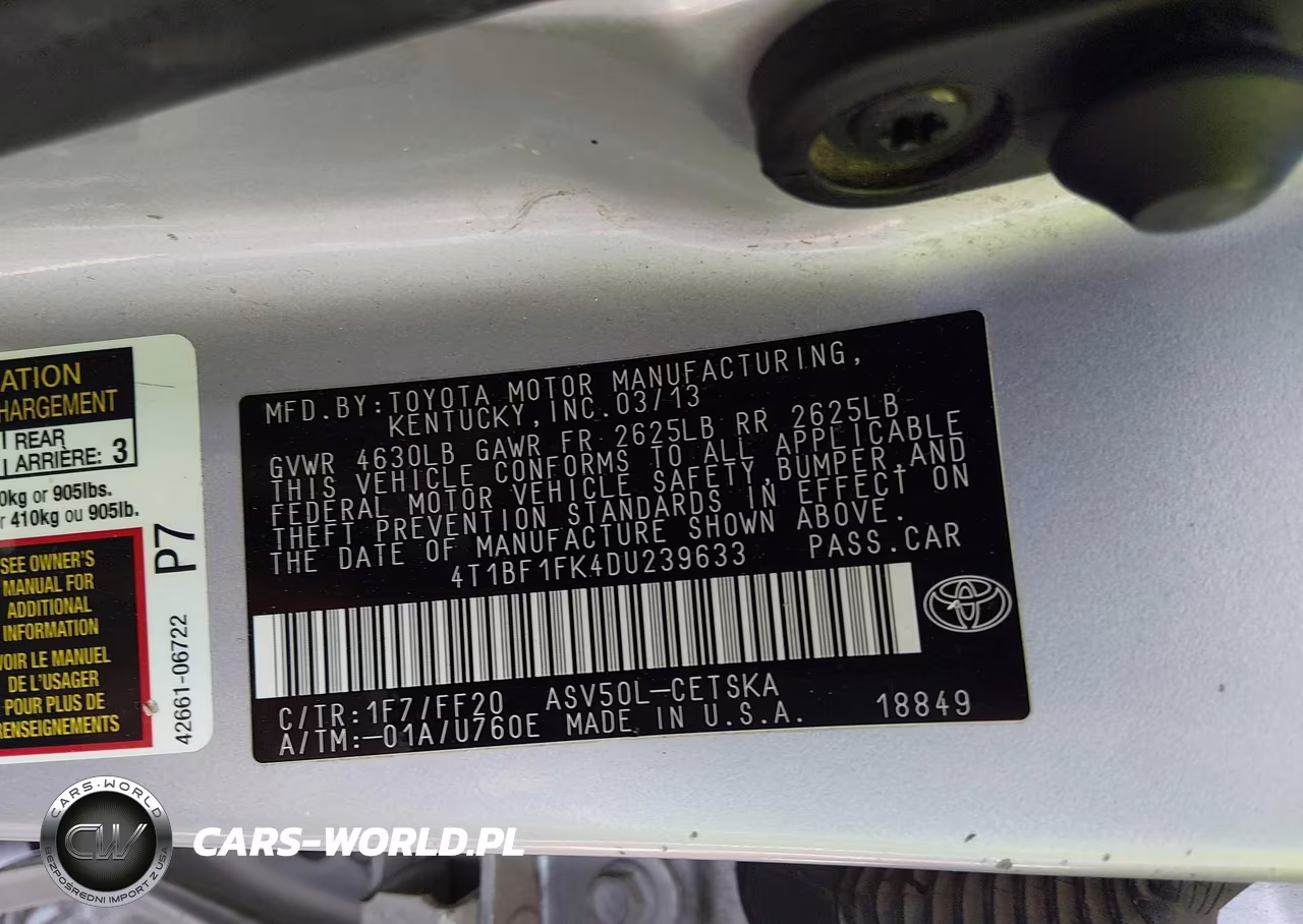 2013 Toyota Camry Se VIN:4T1BF1FK4DU239633 - 9