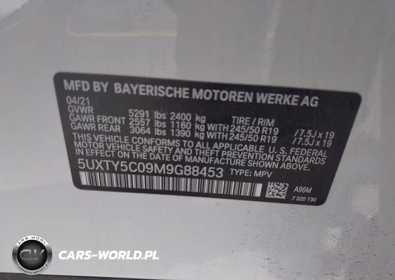 2021 BMW X3 xDrive30I VIN:5UXTY5C09M9G88453 - 9
