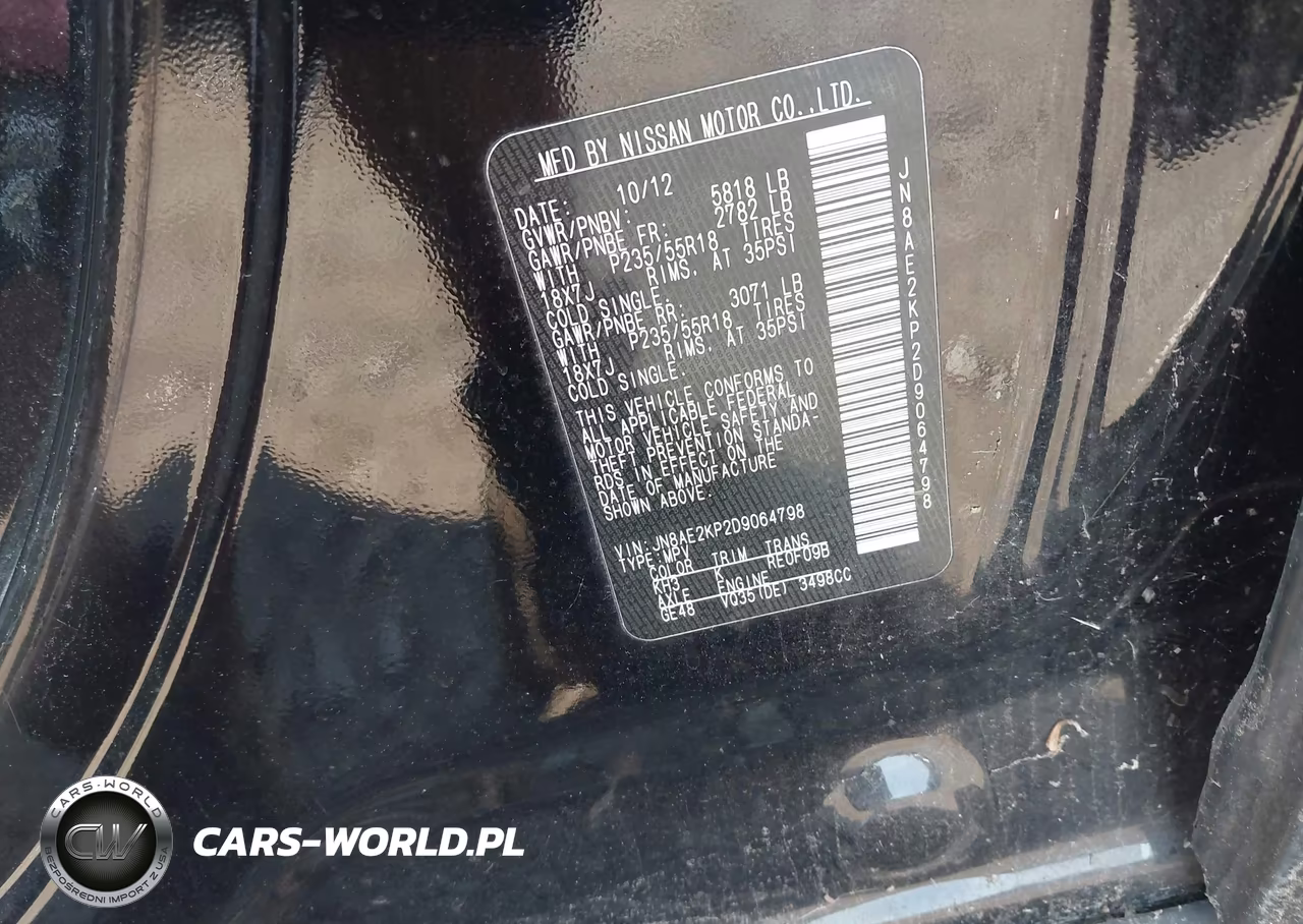 2013 Nissan Quest Sl VIN:JN8AE2KP2D9064798 - 9