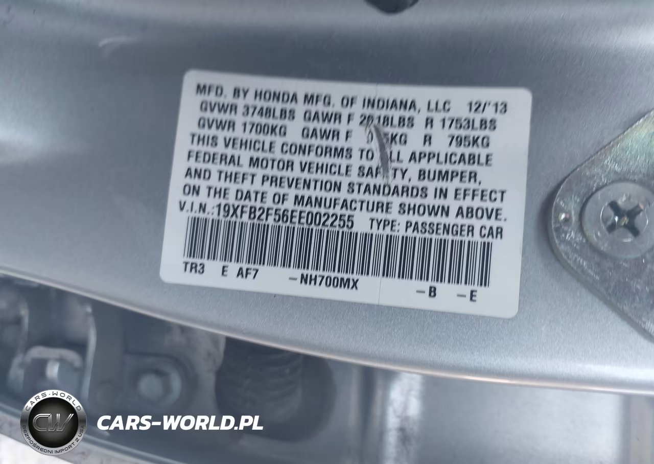 2014 Honda Civic Lx VIN:19XFB2F56EE002255 - 9