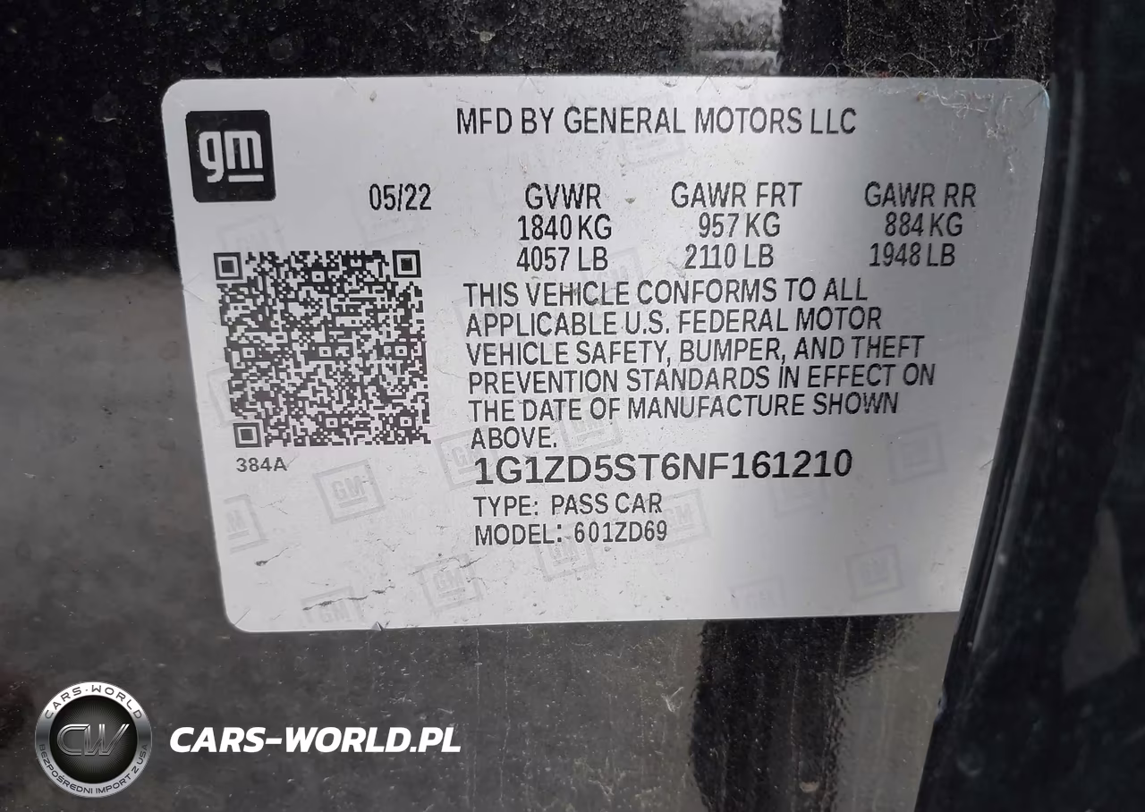 2022 Chevrolet Malibu Fwd Lt VIN:1G1ZD5ST6NF161210 - 9