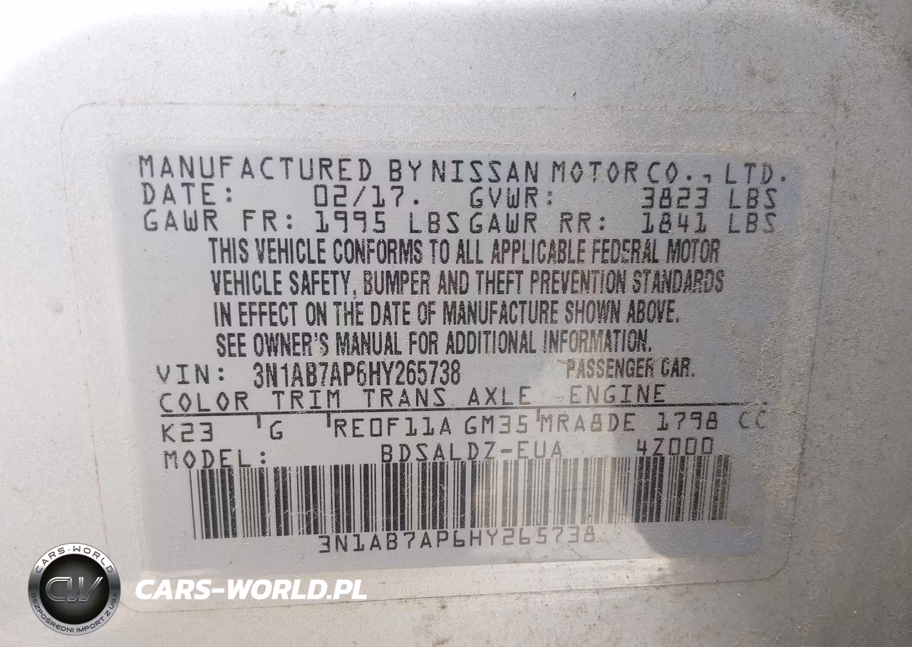 2017 Nissan Sentra Sv VIN:3N1AB7AP6HY265738 - 9