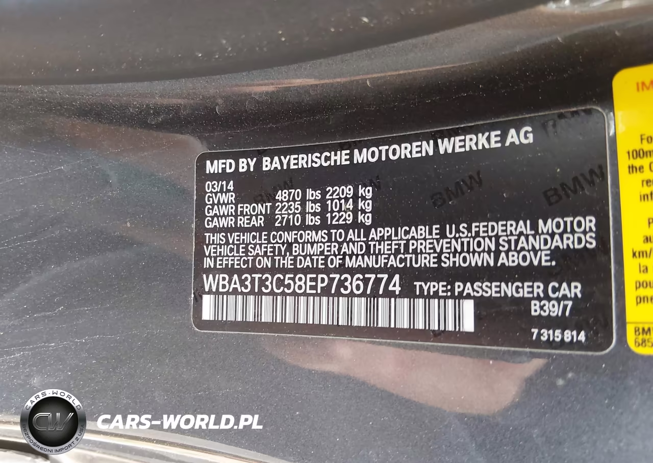 2014 BMW 435I VIN:WBA3T3C58EP736774 - 9