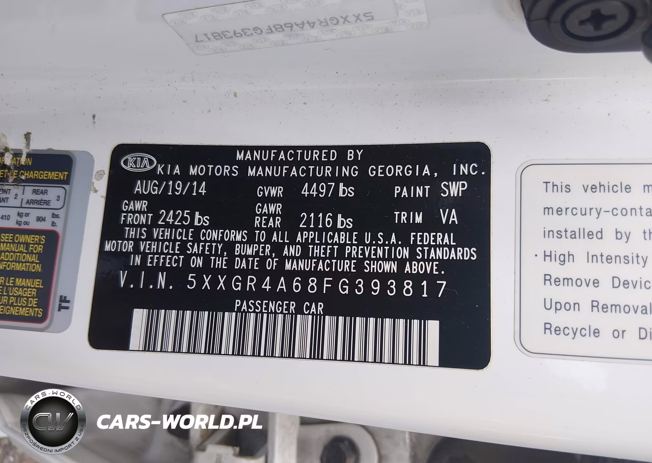 2015 Kia Optima Sxl Turbo VIN:5XXGR4A68FG393817 - 9