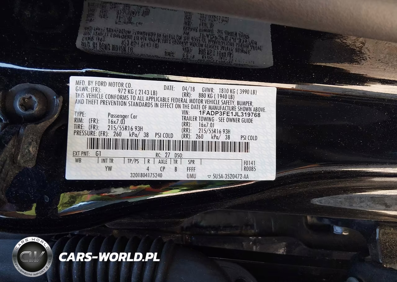 2018 Ford Focus Se VIN:1FADP3FE1JL319768 - 9