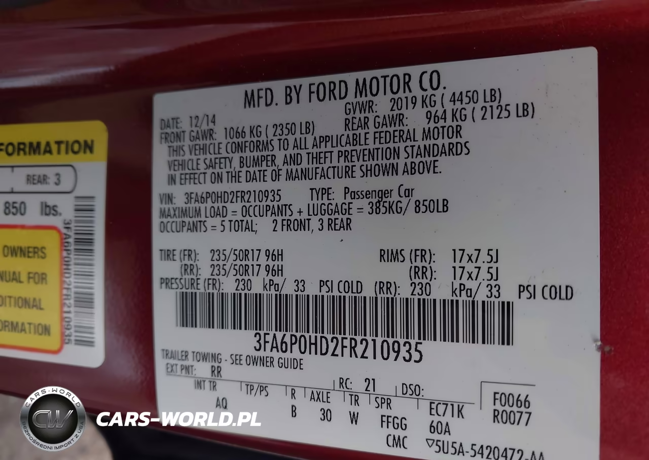 2015 Ford Fusion Se VIN:3FA6P0HD2FR210935 - 9