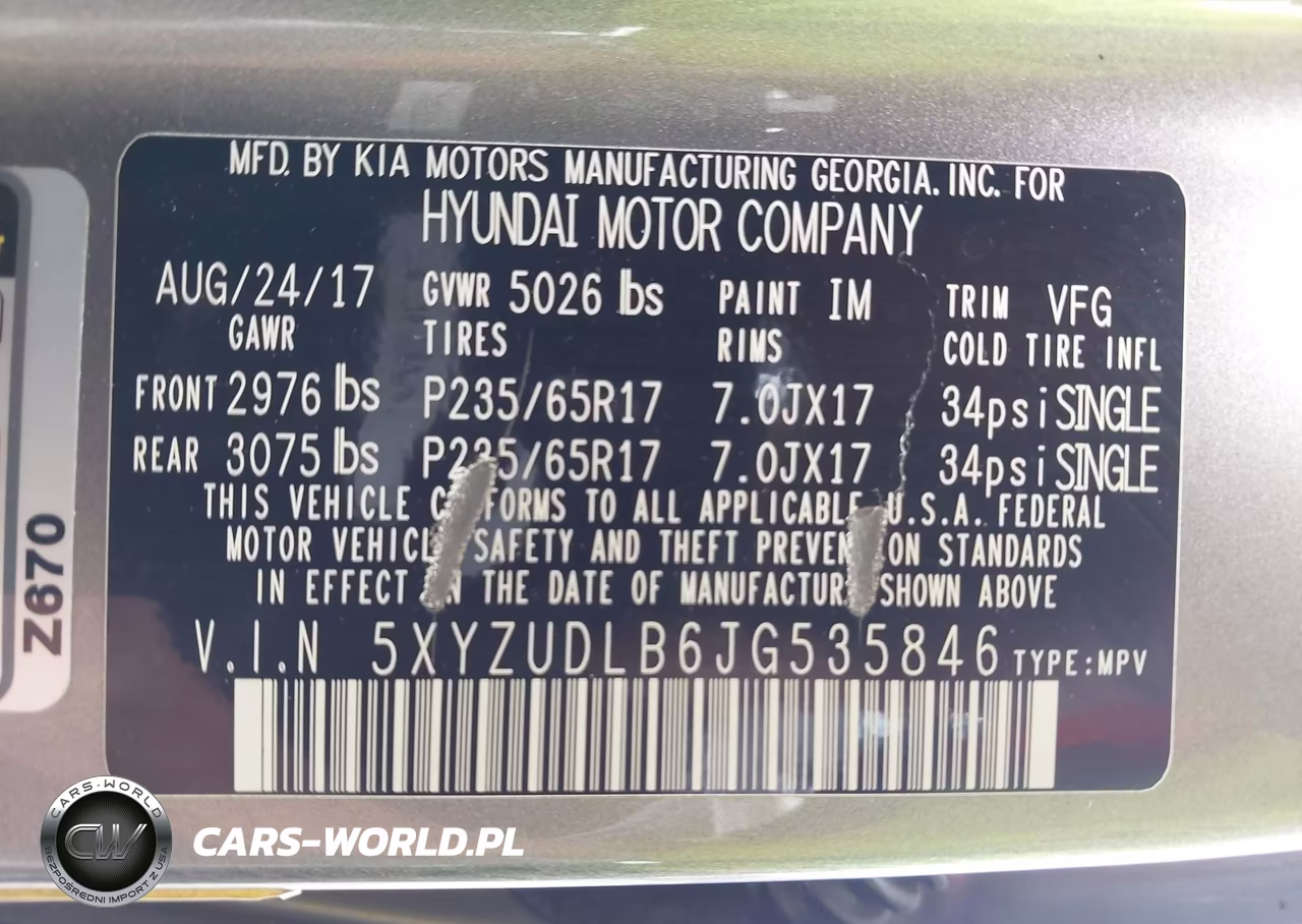 2018 Hyundai Santa Fe Sport 2.4L VIN:5XYZUDLB6JG535846 - 9