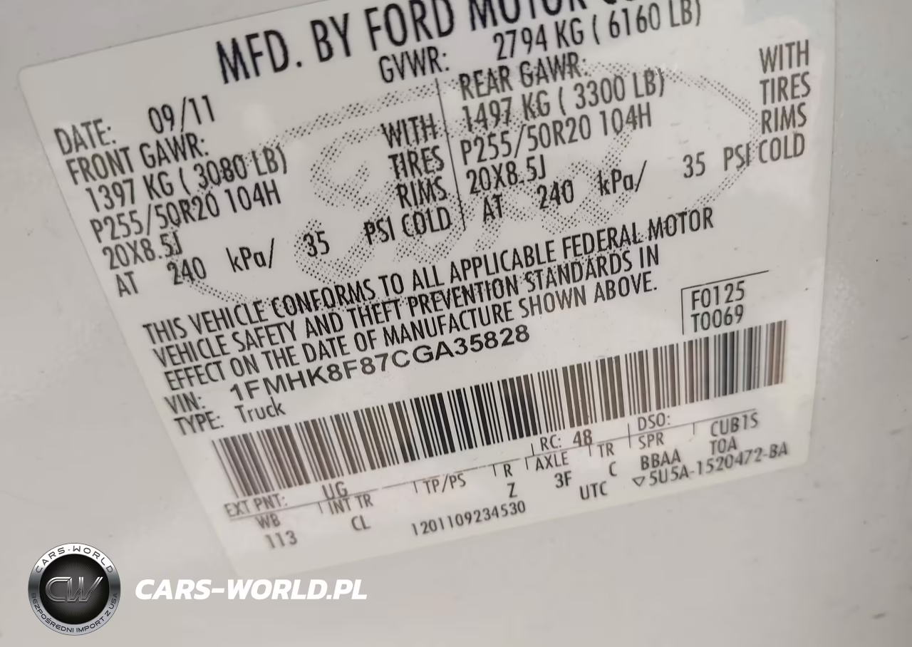 2012 Ford Explorer Limited VIN:1FMHK8F87CGA35828 - 9