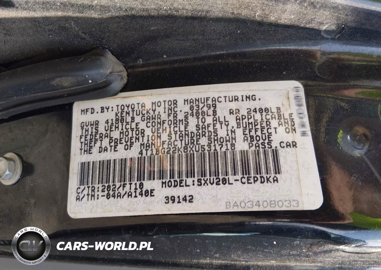 1999 Toyota Camry Ce VIN:4T1BG22K8XU531718 - 9
