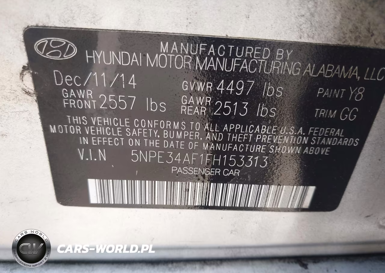 2015 Hyundai Sonata Limited VIN:5NPE34AF1FH153313 - 9