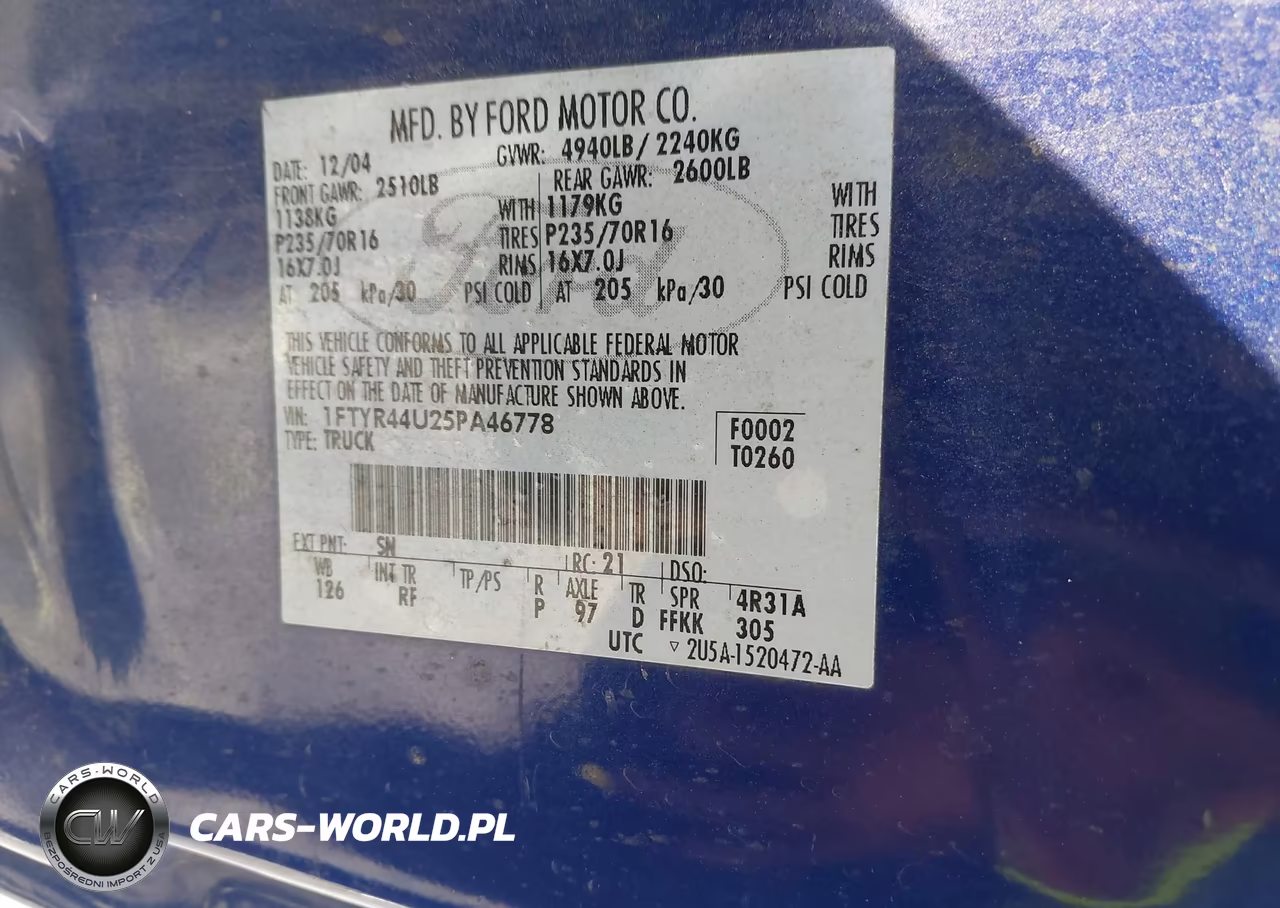 2005 Ford Ranger Edge-Stx-Xlt VIN:1FTYR44U25PA46778 - 9