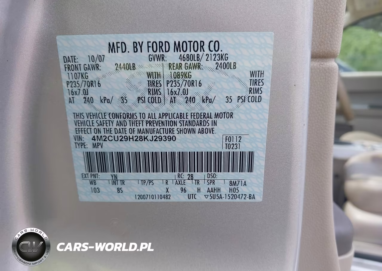 2008 Mercury Mariner Hybrid VIN:4M2CU29H28KJ29390 - 9