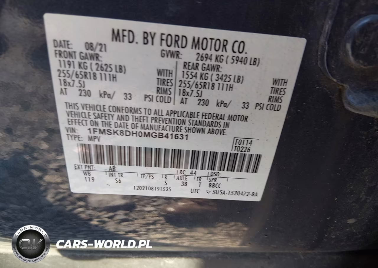 2021 Ford Explorer Xlt VIN:1FMSK8DH0MGB41631 - 9
