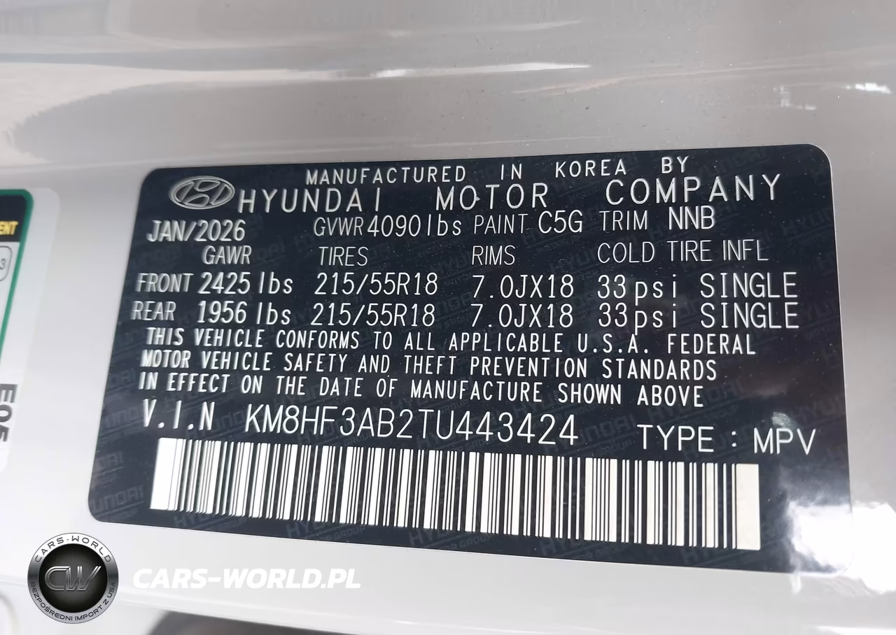 2026 Hyundai Kona Sel Sport VIN:KM8HF3AB2TU443424 - 9