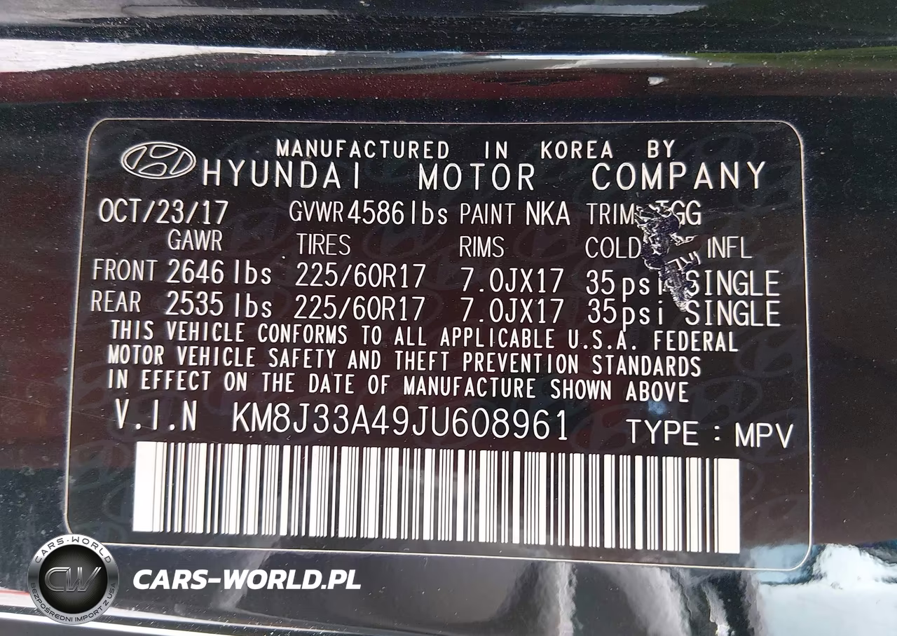 2018 Hyundai Tucson Sel VIN:KM8J33A49JU608961 - 9