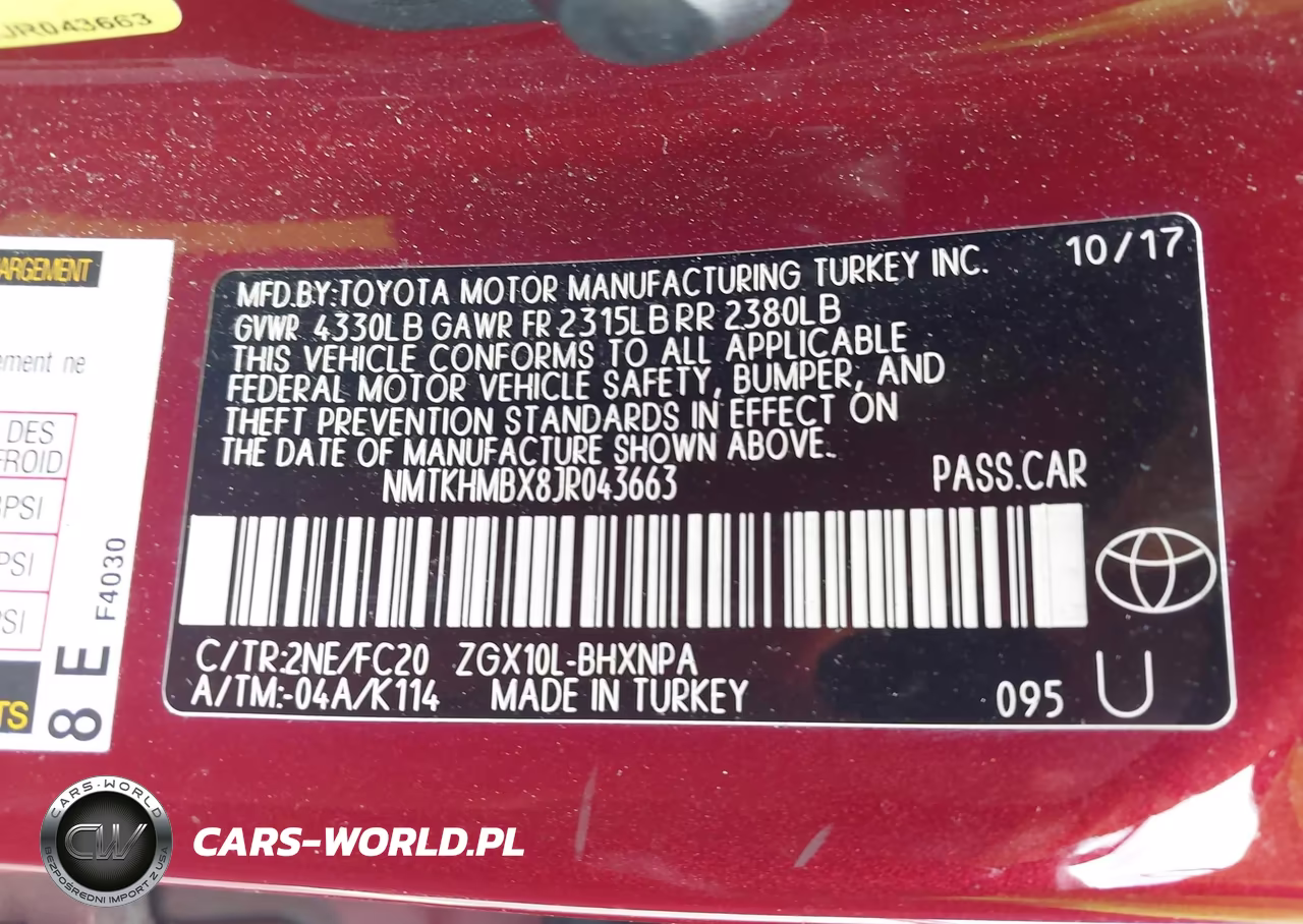 2018 Toyota C-Hr Xle VIN:NMTKHMBX8JR043663 - 9