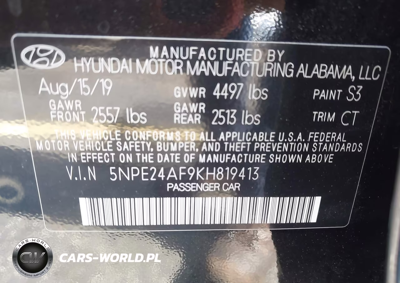 2019 Hyundai Sonata Se VIN:5NPE24AF9KH819413 - 9