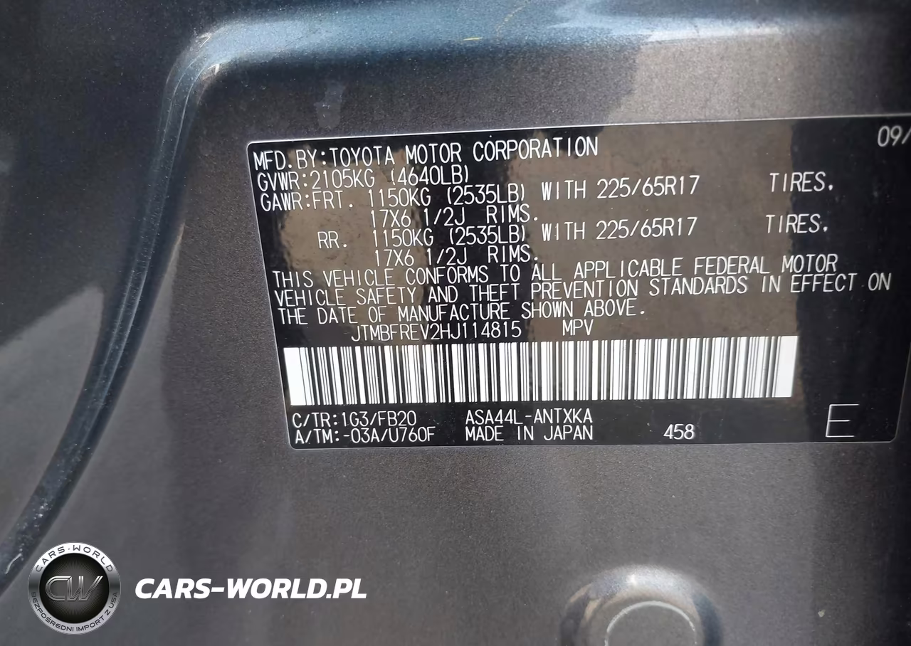 2017 Toyota Rav4 Le VIN:JTMBFREV2HJ114815 - 9