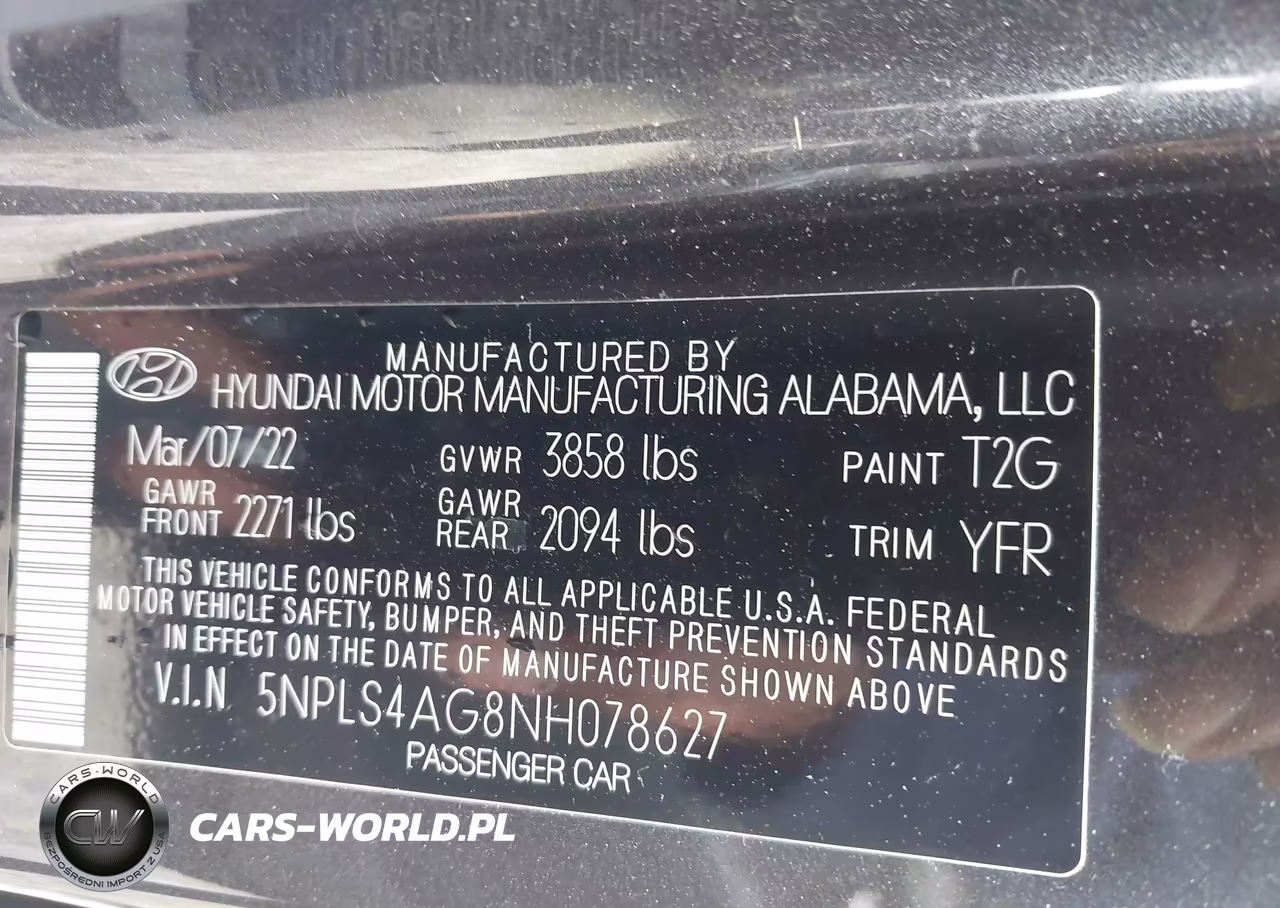 2022 Hyundai Elantra Sel VIN:5NPLS4AG8NH078627 - 9