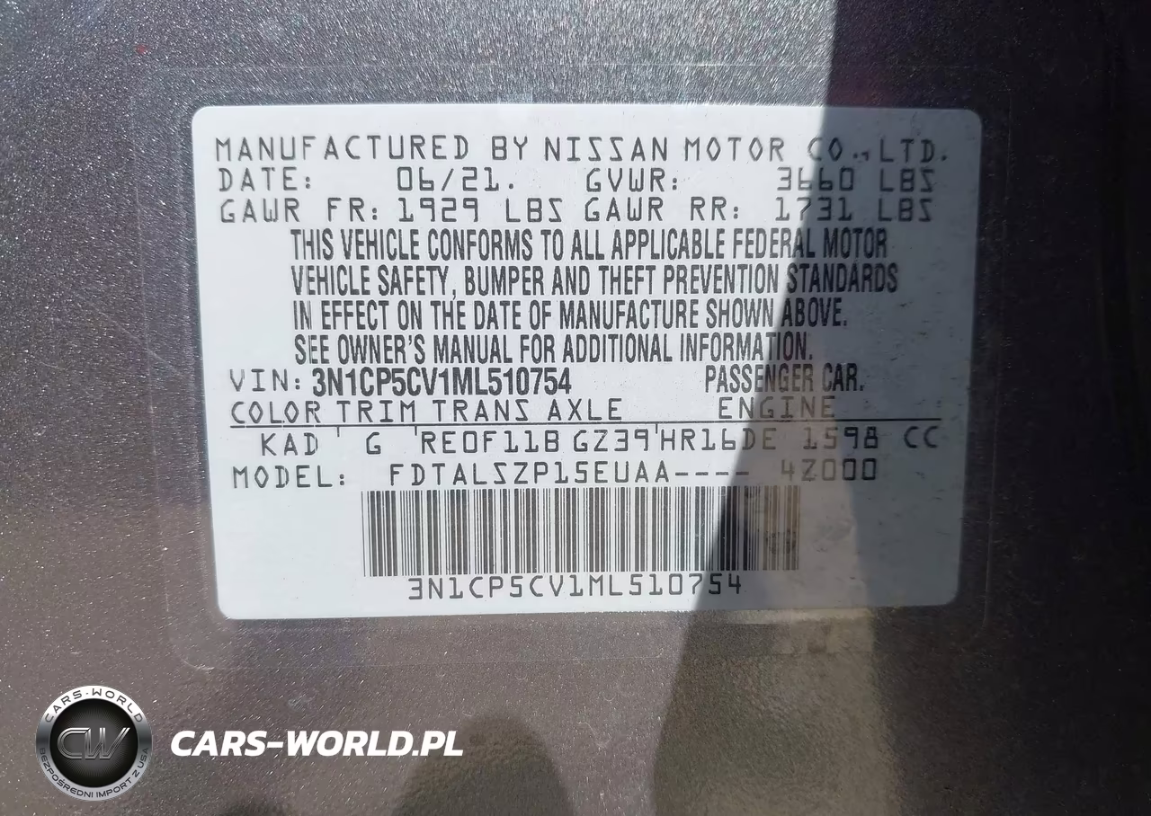 2021 Nissan Kicks Sv Xtronic Cvt VIN:3N1CP5CV1ML510754 - 9
