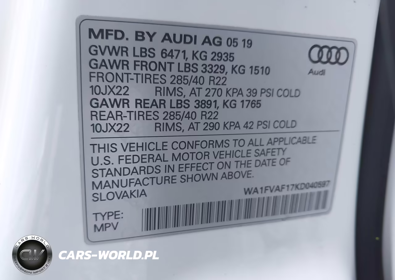 2019 Audi Q8 55 Premium VIN:WA1FVAF17KD040597 - 9