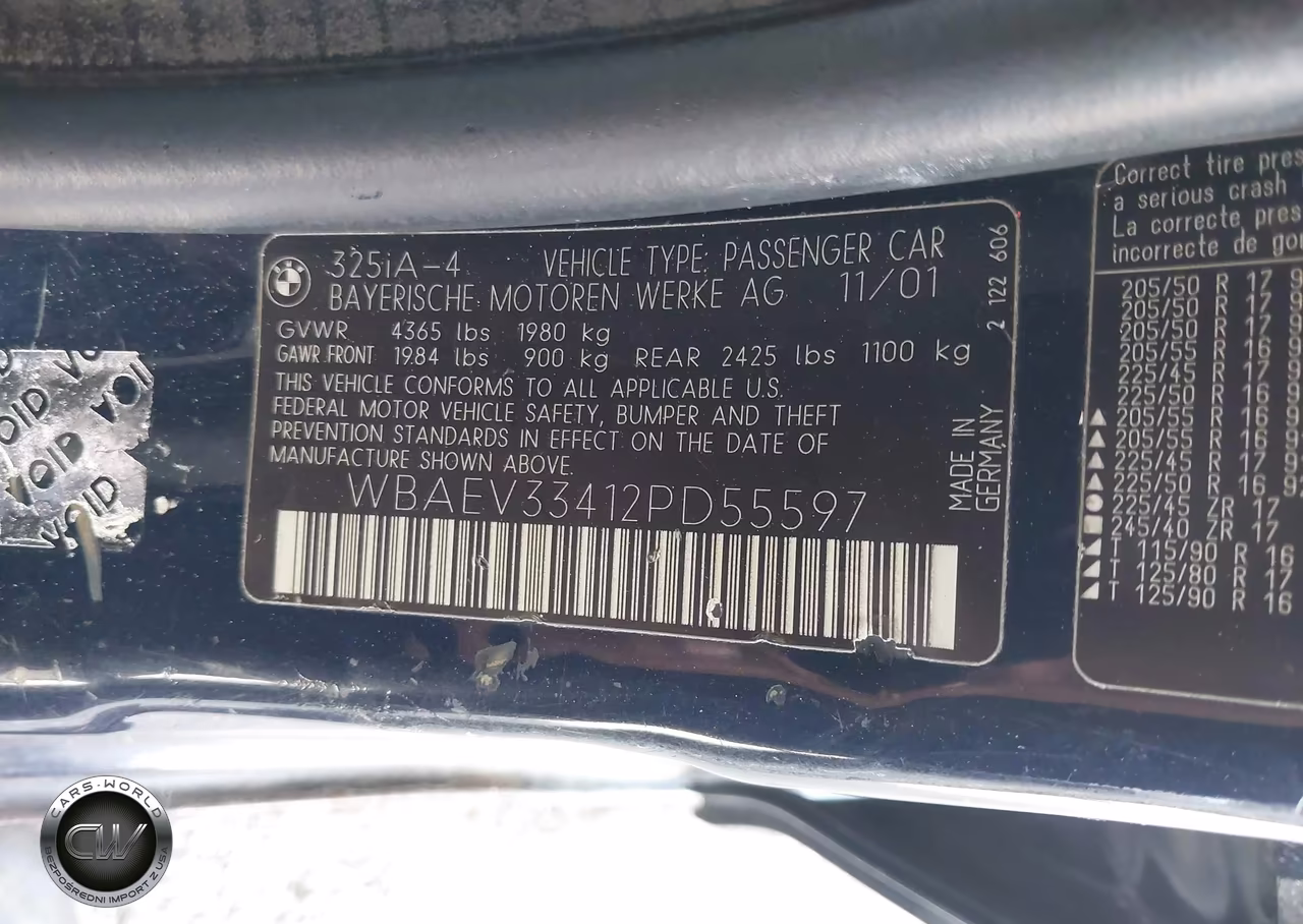 2002 BMW 325I VIN:WBAEV33412PD55597 - 9