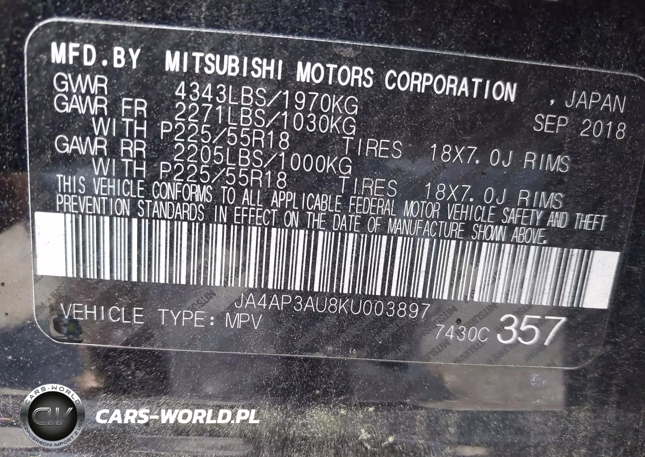 2019 Mitsubishi Outlander Sport 2.0 Es VIN:JA4AP3AU8KU003897 - 9