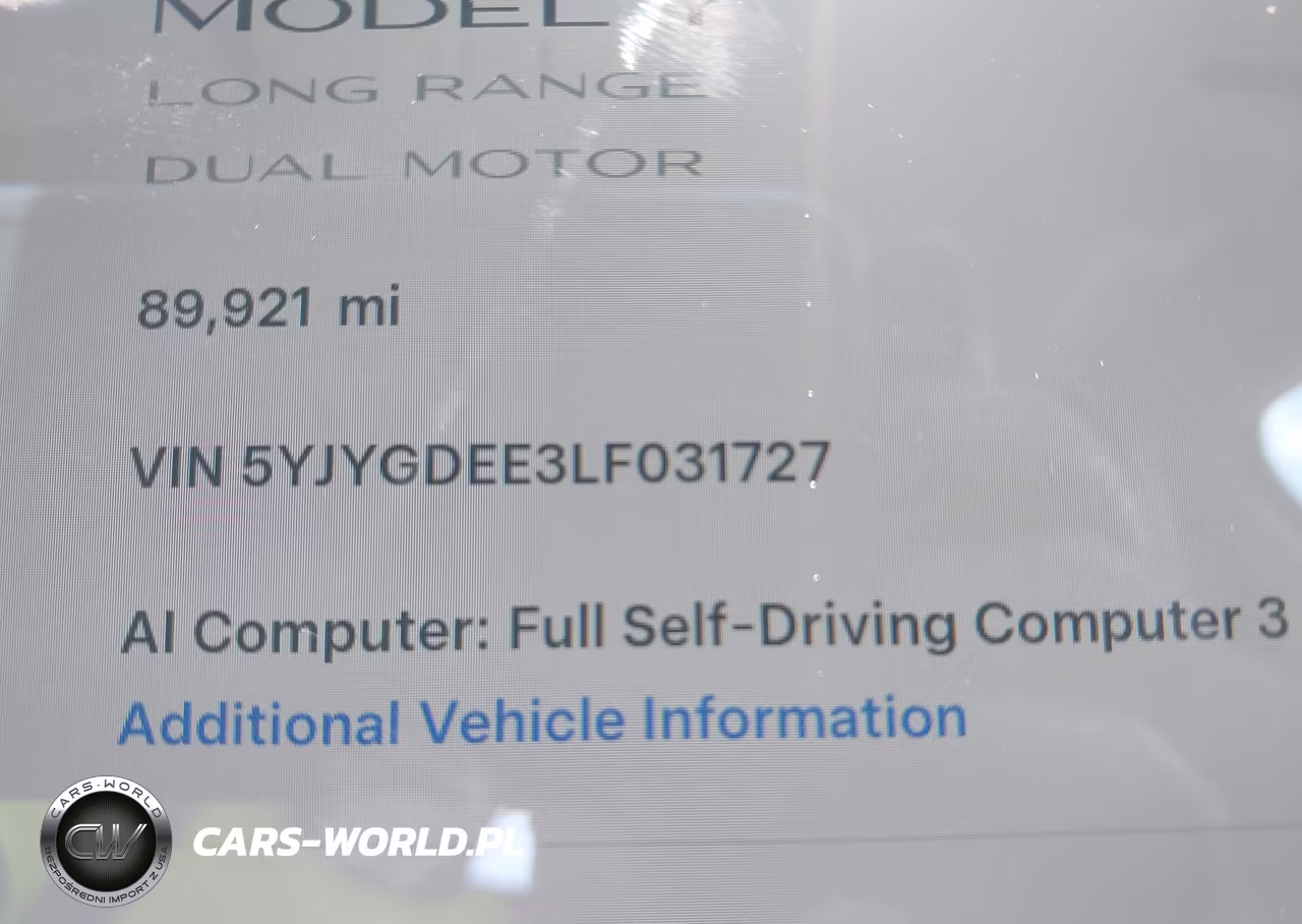 2020 Tesla Model Y Long Range Dual Motor All-Wheel Drive VIN:5YJYGDEE3LF031727 - 15
