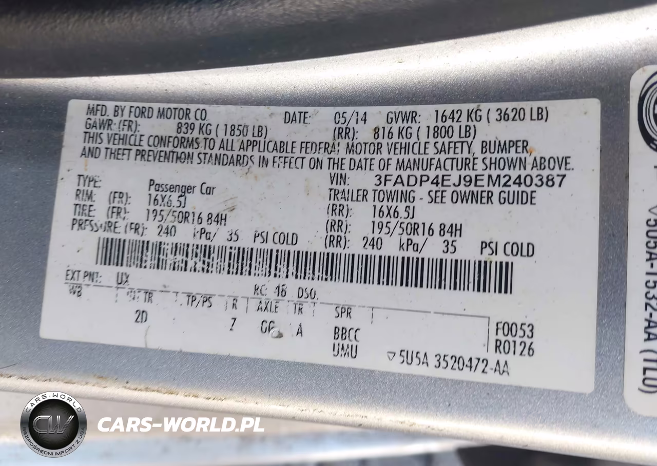 2014 Ford Fiesta Se VIN:3FADP4EJ9EM240387 - 9