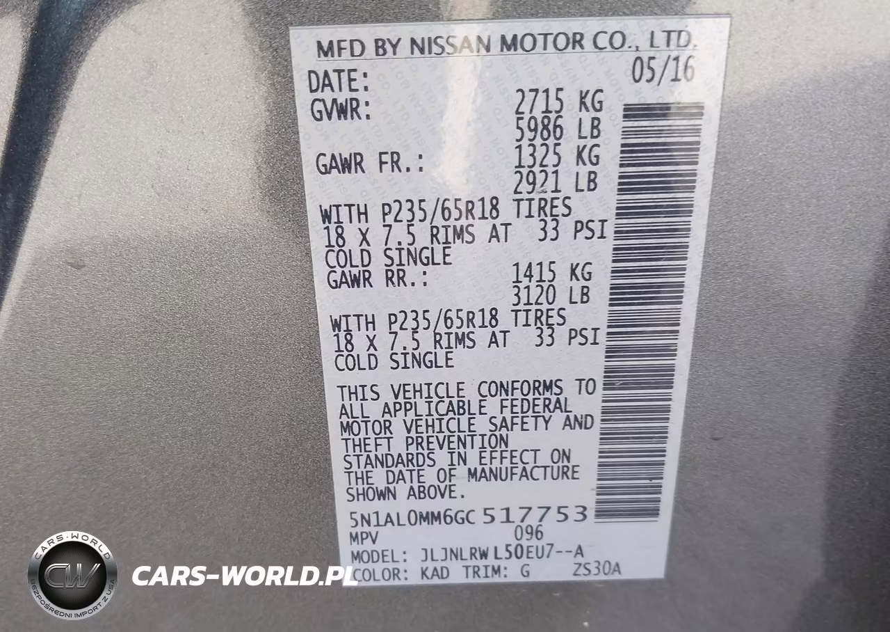 2016 Infiniti Qx60 VIN:5N1AL0MM6GC517753 - 9
