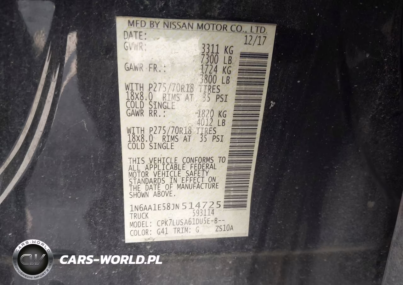 2018 Nissan Titan Pro-4X VIN:1N6AA1E58JN514725 - 9