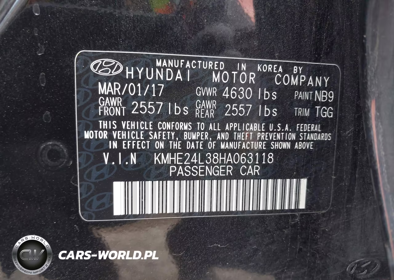 2017 Hyundai Sonata Hybrid Se VIN:KMHE24L38HA063118 - 9