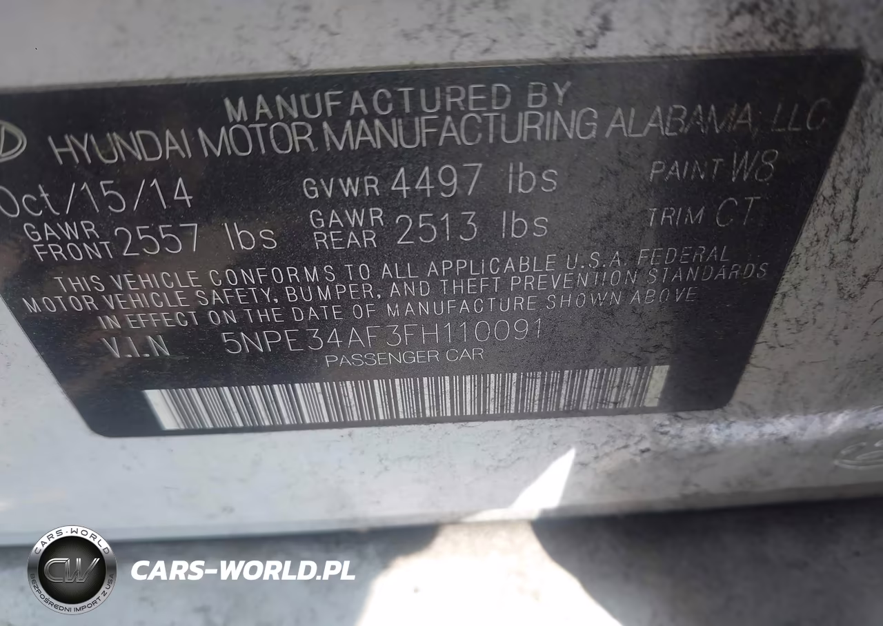 2015 Hyundai Sonata Sport VIN:5NPE34AF3FH110091 - 9