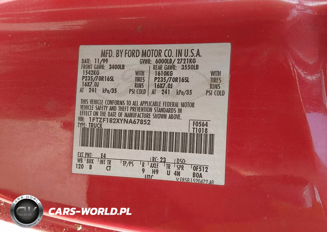 2000 Ford F-150 Work Series-Xl-Xlt VIN:1FTZF182XYNA67852 - 9