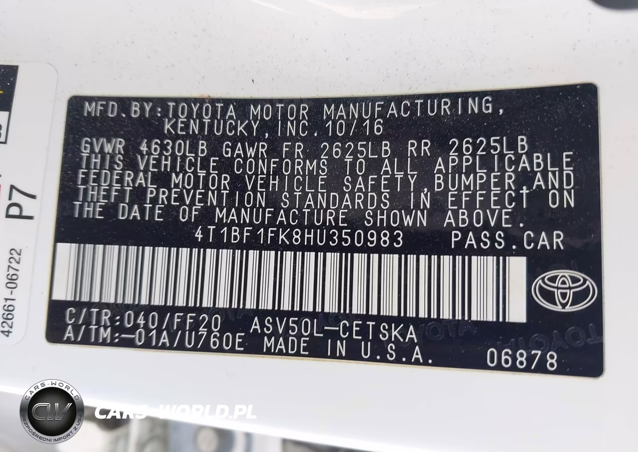 2017 Toyota Camry Se VIN:4T1BF1FK8HU350983 - 9