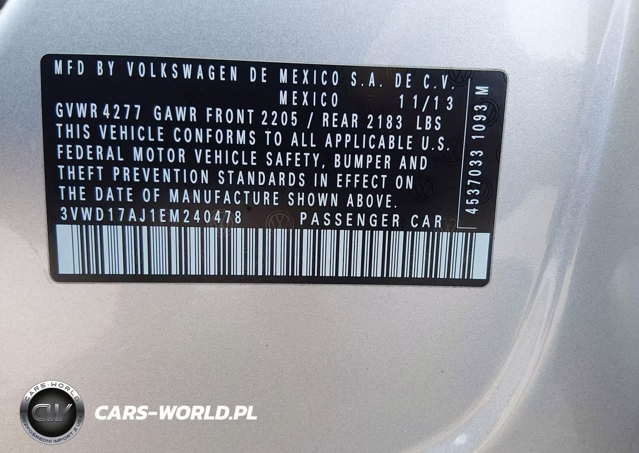 2014 Volkswagen Jetta 1.8T Se VIN:3VWD17AJ1EM240478 - 9