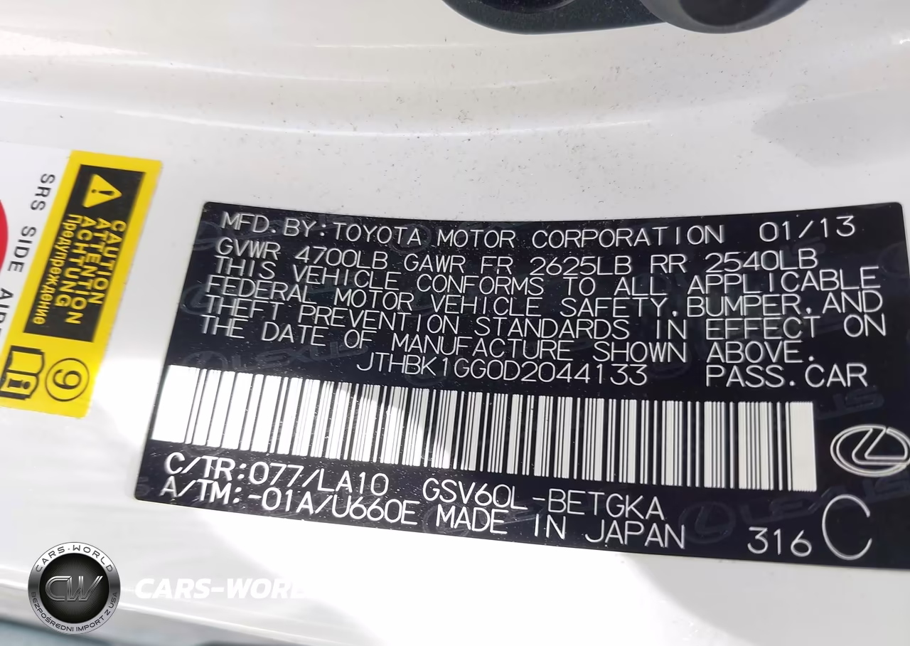 2013 Lexus Es 350 VIN:JTHBK1GG0D2044133 - 9