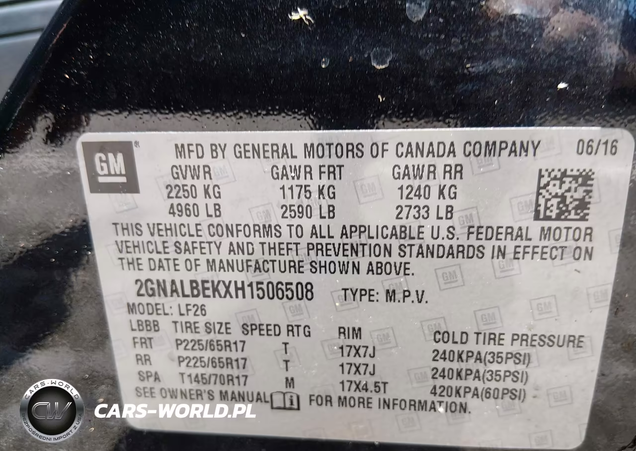 2017 Chevrolet Equinox Ls VIN:2GNALBEKXH1506508 - 9