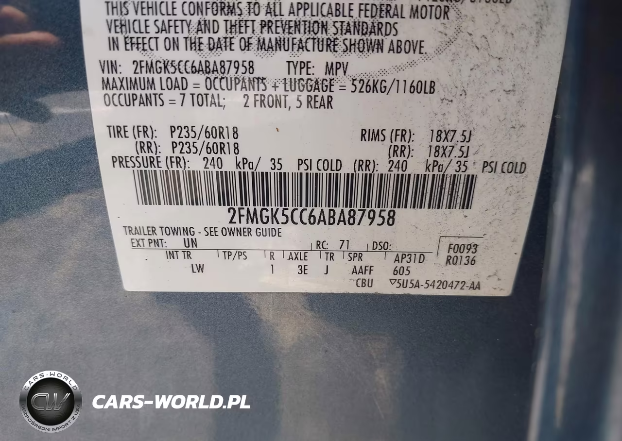 2010 Ford Flex Sel VIN:2FMGK5CC6ABA87958 - 9