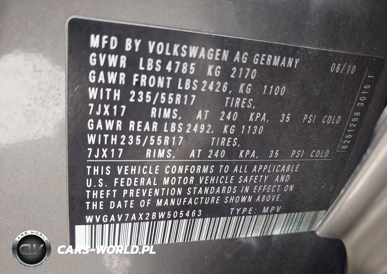 2011 Volkswagen Tiguan Se VIN:WVGAV7AX2BW505463 - 9