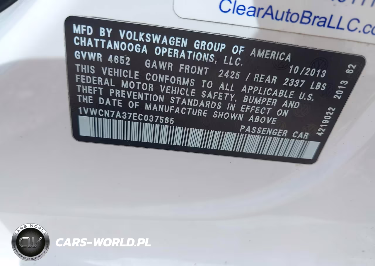 2014 Volkswagen Passat 2.0L Tdi Sel Premium VIN:1VWCN7A37EC037565 - 9