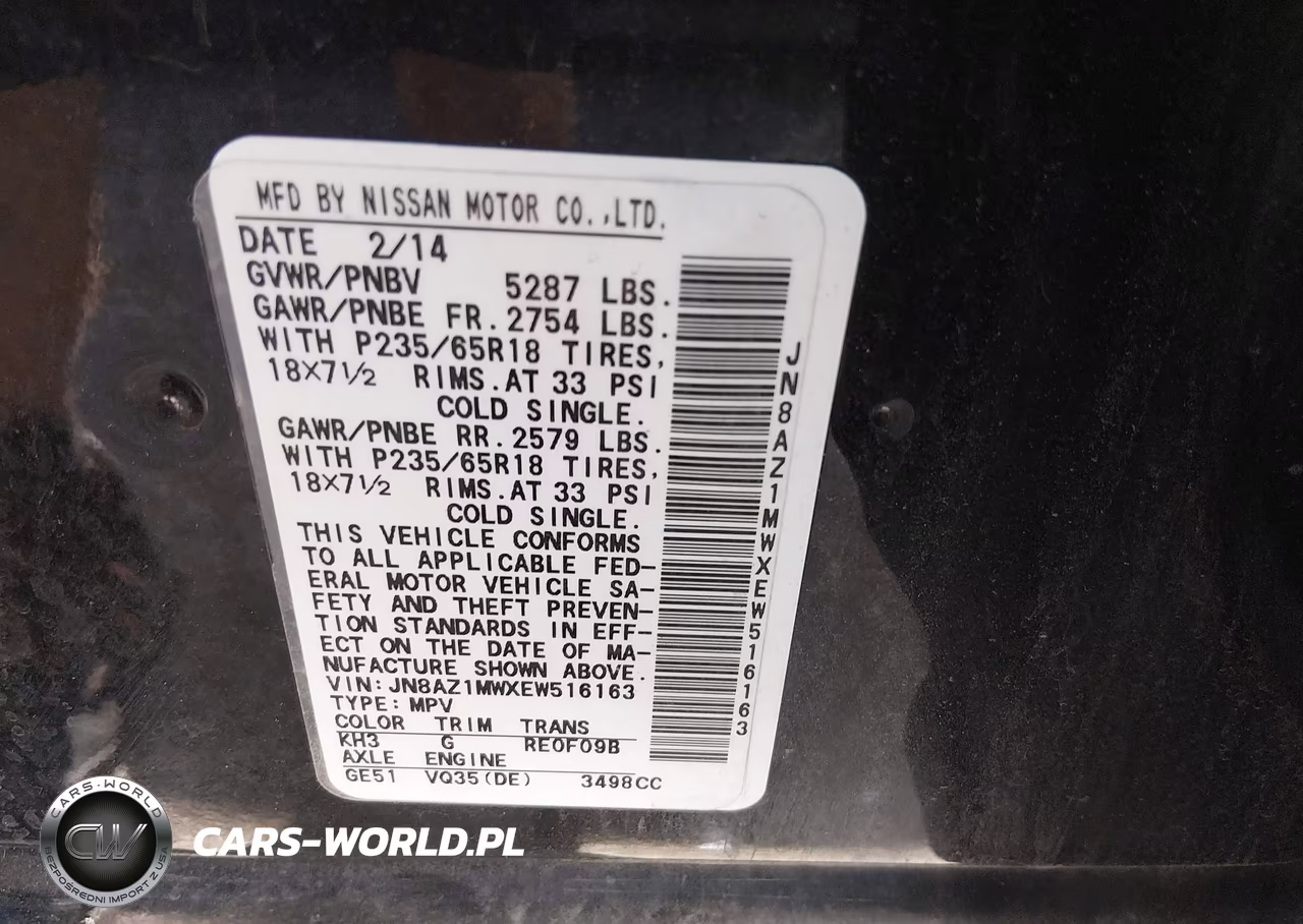 2014 Nissan Murano Sl VIN:JN8AZ1MWXEW516163 - 9