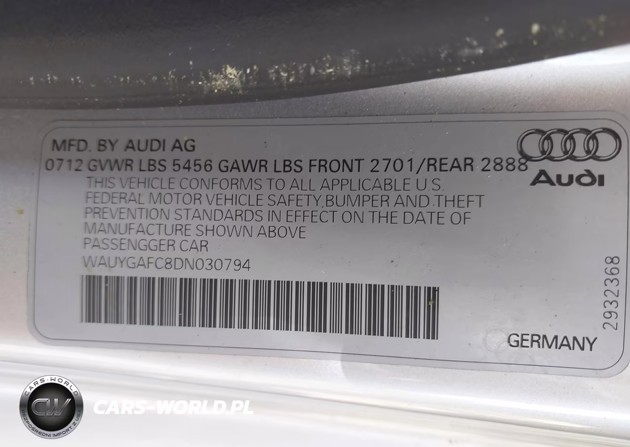 2013 Audi A7 3.0T Premium VIN:WAUYGAFC8DN030794 - 9