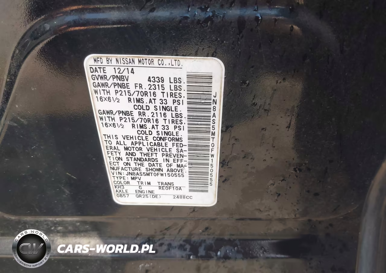 2015 Nissan Rogue Select S VIN:JN8AS5MT0FW150555 - 9
